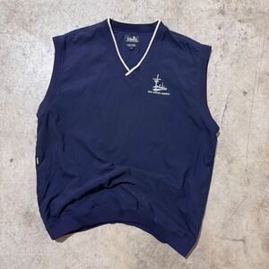 Vintage 90s Ashworth Windbreaker Vest Kids Across America Blue XL‎